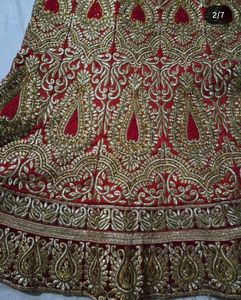Red and Gold Embroidered Lehenga Choli