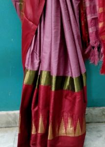 Beautiful pink silk saree