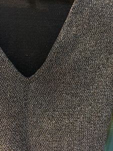 Dark grey Sparkly V-Neck  Bodysuit