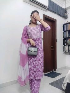 Beautiful Purple Printed Kurta Set