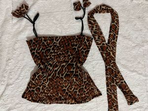 y2k Leopard Print Camisole Set