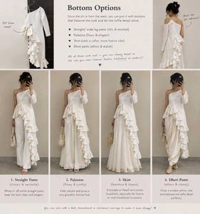 White Ruffled One-Shoulder Dress