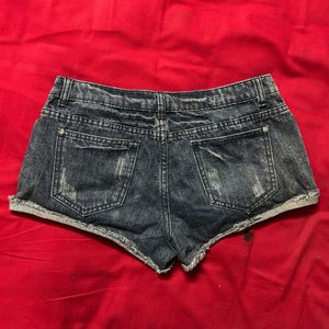 Distressed Denim Shorts