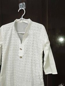 White Embroidered Kurti