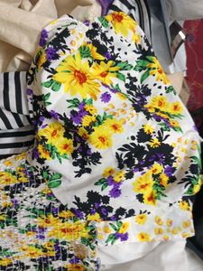Floral Print Off-Shoulder Smocked Dress