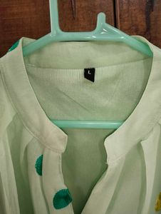 Light Green Embroidered Blouse