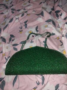 Green Beaded Clutch