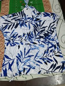 Blue Floral Print Shirt