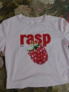 Cute Pink Raspberry Graphic Tee