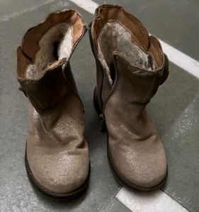 Kids Faux Leather Boots With Bow(2.5-4 yrs)
