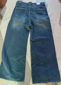 Wide Leg Blue Denim Jeans