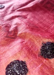 Pure Tussar Silk Block Print Sequin Work Saree