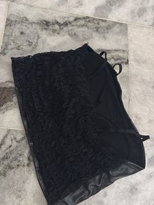 Black Faux Leather Corset Top