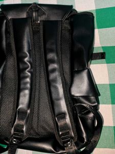 Black Leather Elite Backpack