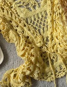 Yellow Crochet Crop Top