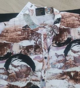 Patterned Open Front Top