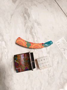 colourful printed banana hair clip for women