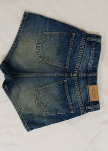Blue Denim High Waisted Shorts