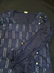 Stylish Blue Sequin Kurta Set