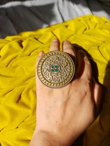 Brass big size dual Statement Ring