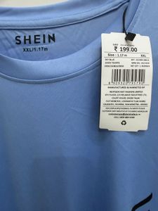 Shein Men's Blue Sleeveless T-Shirt