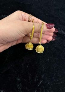 Gold Jhumka Hoop Earrings