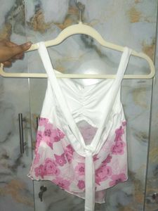 floral mesh halter neck top