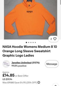 H&amp;M Divided Orange NASA Hoodie