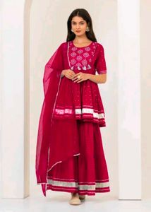 Maroon Kurta Sharara dupatta