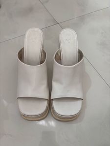 Chic White Platform Mules