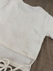White Tie-Back Cropped Top