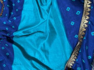 Navy Blue Saree with Green Motifs