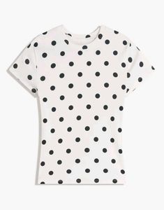 Bershka Polka Dot Fitted Top