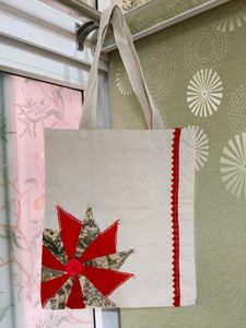 Handmade Fabric Tote Bag with Floral Design