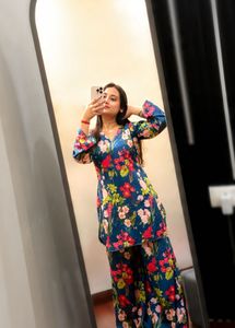 Vibrant Floral Print Kurta Set