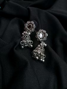 🔥 trendy silver oxidise Jewellery set