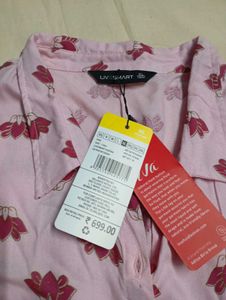 New Floral Print Shirt Dress