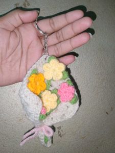 Handmade Crochet Flower Keychain