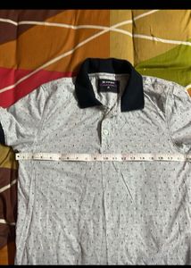 Men's Grey Dotted Polo Shirt
