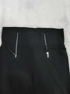 Black Zipper Detail Pants