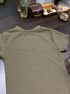 Ribbed Knit Olive Green Top