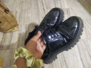 Chunky Black Platform Oxford Shoes