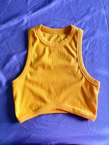 Yellow Ribbed Tank Top