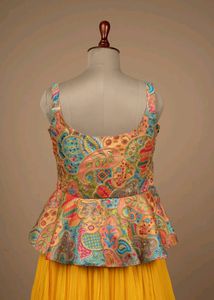 Yellow Lehenga with Peplum Top