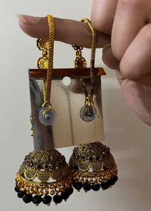 Exquisite Golden Jhumka Earrings