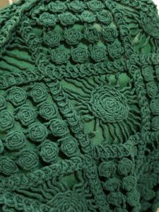 Chic Green Crocheted Crop Top