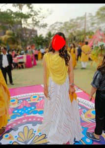 Elegant Yellow and White Lehenga Choli Set
