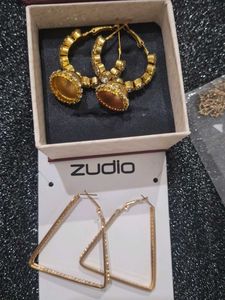 Zudio Gold Tone Earrings Set