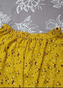 Yellow Floral Off-Shoulder Top