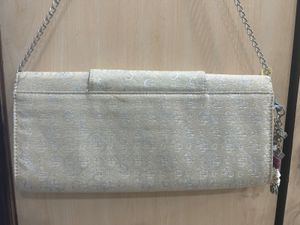 SALE Beige Guess Clutch with Chain Strap